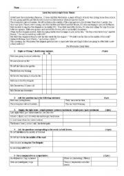 English Worksheet: Test reading skill for level A2  Local boy ...