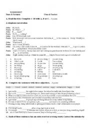 English Worksheet: WORKSHEET 