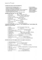 English Worksheet: it is an exam for the 8th grade especially for the students in Turkiye