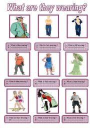 English Worksheet: Clothes  :   What are they  wearing ?