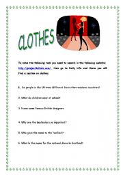 English worksheet: Clothes project