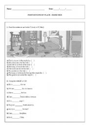 English Worksheet: Prepositions of Place 01