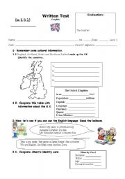 English Worksheet: Test for beginners - 5th form