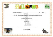 English Worksheet: Halloween - Certificate of participation (02.11.08)