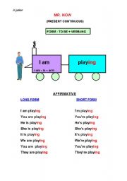 English Worksheet: PRESENT CONTINUOUS FORM & EXERCISES