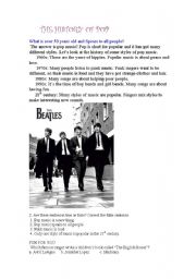 English Worksheet: THE HISTORY OF POP