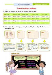 English Worksheet: Plurals of Nouns - Spelling