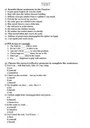 English Worksheet: coplex grammar test