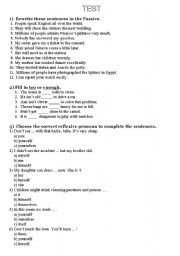 English Worksheet: coplex grammar test
