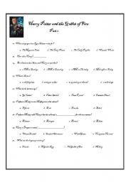 Harry Potter and the Goblet of Fire Workbook-Part 2 of 3