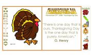 English Worksheet: THANKSGIVING DAY CARD