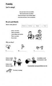 English worksheet: family worksheet