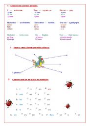 Present Simple Tests and Colours.