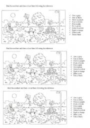 English Worksheet: Colour the numbers