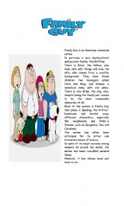 English Worksheet: Family Guy Reading Comprehension