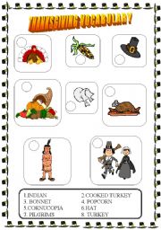 English Worksheet: thanksgiving vocabulary