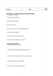 English Worksheet: billy elliot test