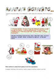 English Worksheet: SANTA IS GOING TO...