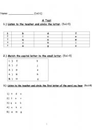 English worksheet: A test