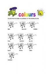 English Worksheet: colours