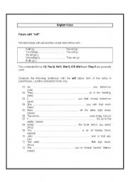 English worksheet: Verb To Be  Future with will:
