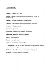 English Worksheet: Financial Crisis Vocab and Questions