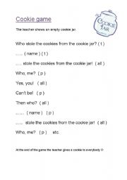 English worksheet: cookie game