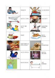 English Worksheet: verb domino