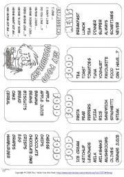 English Worksheet: My Food Vocabulary - Mini Book