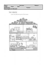 English Worksheet: Parts of the house