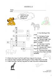 English Worksheet: Wild animals