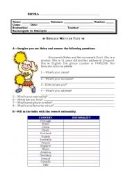 English Worksheet: Personal identification