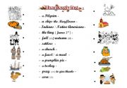 English Worksheet: THANKSGIVING vocabulary