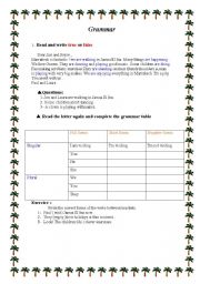 English worksheet: Present continuous