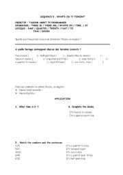 English worksheet: what time is it?