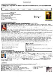 English Worksheet: Lady Diana worksheet