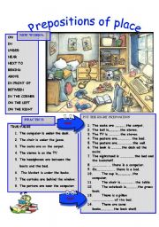 English Worksheet: PREPOSITIONS OF PLACE