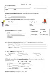 English Worksheet: English 5th grade