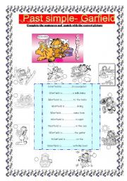 English Worksheet: PAST SIMPLE- GARFIELD