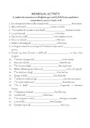 English Worksheet: Adjectives Comparatives and Superlatives