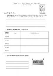 English worksheet: Charlie and the chocolate factory