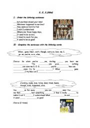 English Worksheet: SOS by Abba