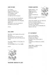 English worksheet: our father