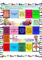 English Worksheet: Talking about transportation