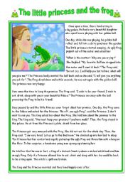comprehension text  about The little princess and the frog