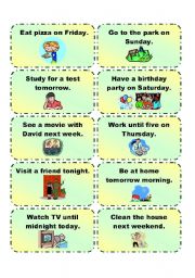 English Worksheet: GOING TO  practice cards 1/3