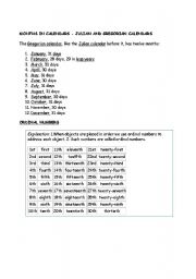 English Worksheet: Months in Calendars