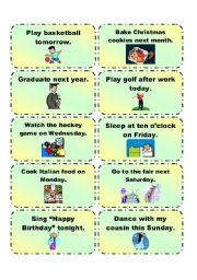 English Worksheet: GOING TO practice cards 2/3