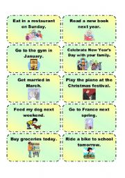 English Worksheet: GOING TO practice cards 3/3