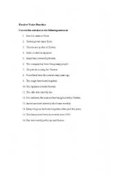 English Worksheet: Passive Voice Correction Activity 